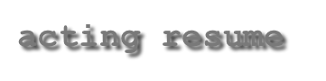 acting resume